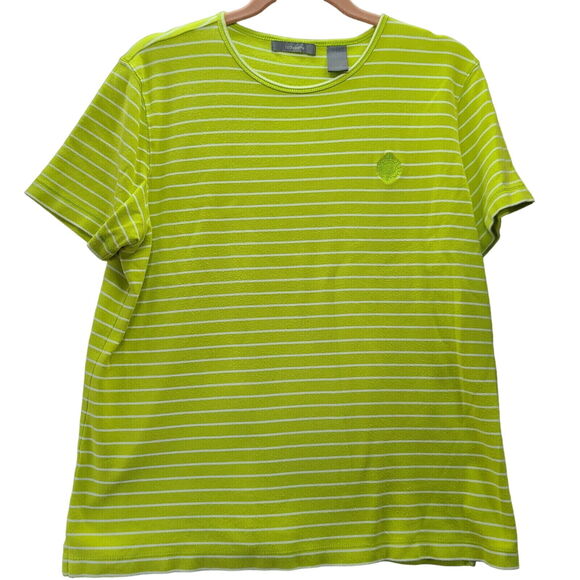 Liz Claiborne Womens T-Shirt Multi-Color Size Large 100% Cotton Short Sleeve - Picture 1 of 12